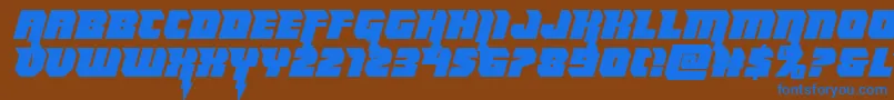 Шрифт Thundertitansemistraight – синие шрифты на коричневом фоне