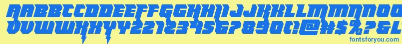 Thundertitansemistraight Font – Blue Fonts on Yellow Background