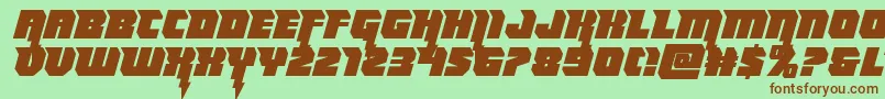 Thundertitansemistraight Font – Brown Fonts on Green Background