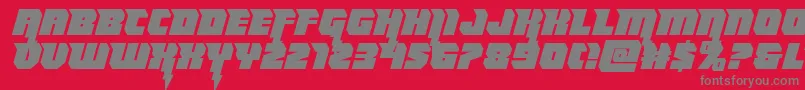 Thundertitansemistraight-Schriftart – Graue Schriften auf rotem Hintergrund