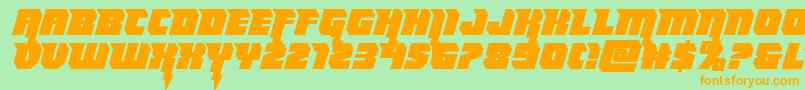 Thundertitansemistraight Font – Orange Fonts on Green Background
