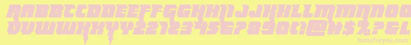 Thundertitansemistraight-Schriftart – Rosa Schriften auf gelbem Hintergrund