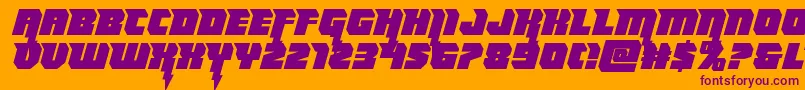 Thundertitansemistraight Font – Purple Fonts on Orange Background