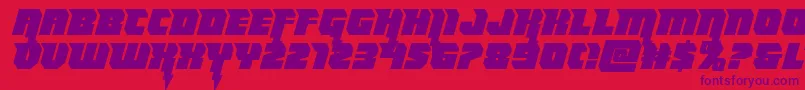 Thundertitansemistraight-Schriftart – Violette Schriften auf rotem Hintergrund