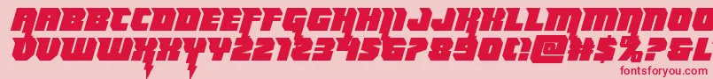Thundertitansemistraight Font – Red Fonts on Pink Background