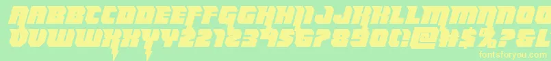 Thundertitansemistraight Font – Yellow Fonts on Green Background