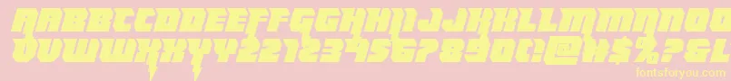 Fonte Thundertitansemistraight – fontes amarelas em um fundo rosa