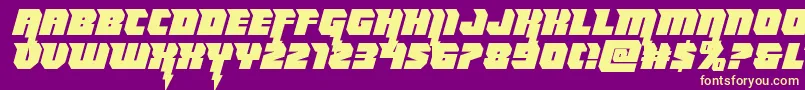 Thundertitansemistraight Font – Yellow Fonts on Purple Background
