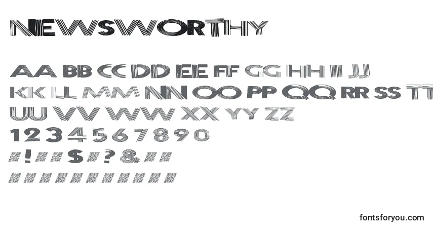 Newsworthy Font – alphabet, numbers, special characters