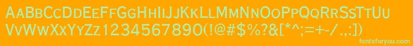 CopperplateCdRegular Font – Green Fonts on Orange Background