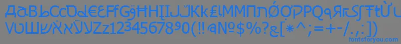 フォントCyrillatina – 灰色の背景に青い文字