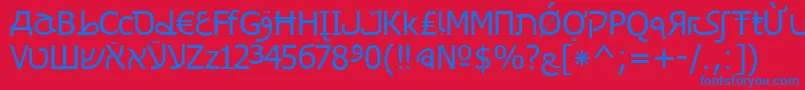 フォントCyrillatina – 赤い背景に青い文字