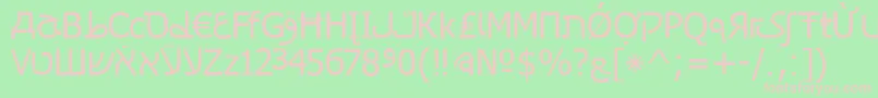 Cyrillatina-fontti – vaaleanpunaiset fontit vihreällä taustalla