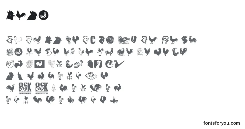 Czcionka Cock – alfabet, cyfry, specjalne znaki
