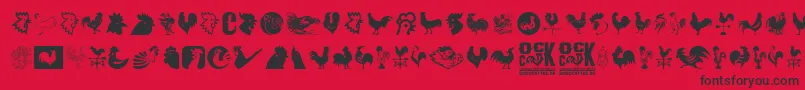 Cock Font – Black Fonts on Red Background