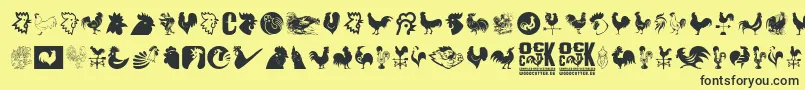 Cock Font – Black Fonts on Yellow Background