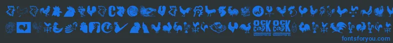 Cock Font – Blue Fonts on Black Background