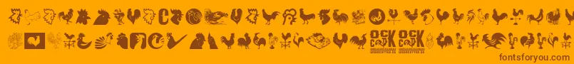 Cock Font – Brown Fonts on Orange Background
