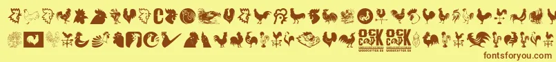 Cock Font – Brown Fonts on Yellow Background