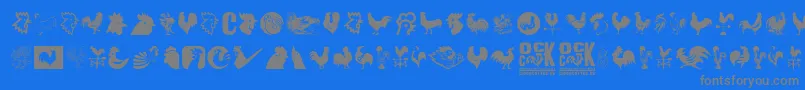 Cock Font – Gray Fonts on Blue Background
