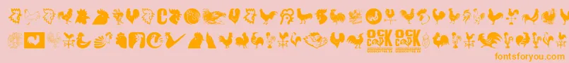 Cock Font – Orange Fonts on Pink Background
