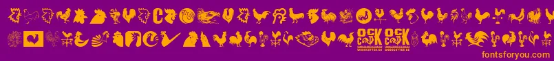 Fonte Cock – fontes laranjas em um fundo violeta