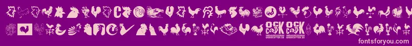 Cock Font – Pink Fonts on Purple Background