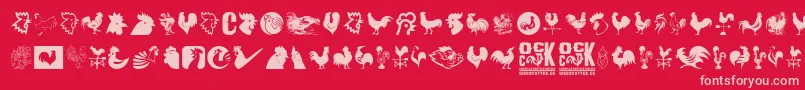 Cock Font – Pink Fonts on Red Background