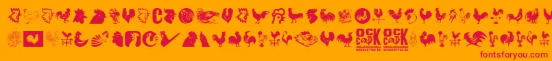 フォントCock – オレンジの背景に赤い文字