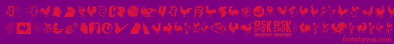 Cock Font – Red Fonts on Purple Background