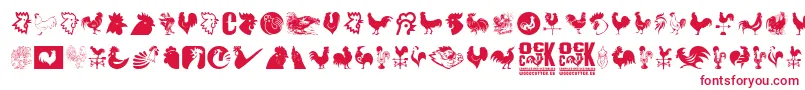 Police Cock – polices rouges sur fond blanc