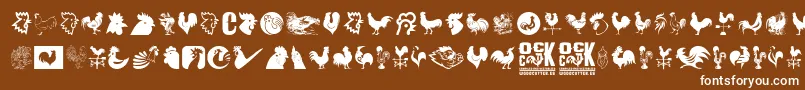 Cock Font – White Fonts on Brown Background