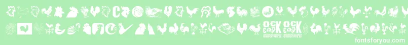 Cock Font – White Fonts on Green Background