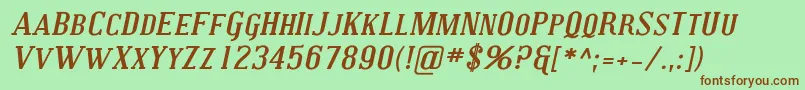 CovingtonScExpBoldItalic Font – Brown Fonts on Green Background