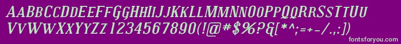 CovingtonScExpBoldItalic Font – Green Fonts on Purple Background