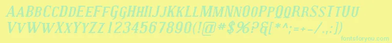 CovingtonScExpBoldItalic Font – Green Fonts on Yellow Background