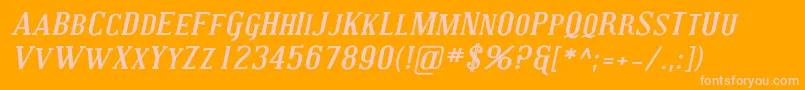 CovingtonScExpBoldItalic Font – Pink Fonts on Orange Background
