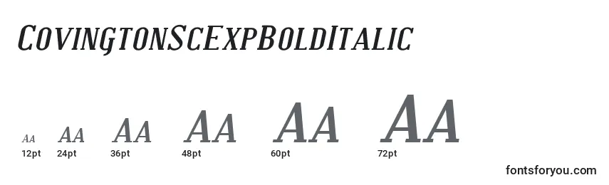 Размеры шрифта CovingtonScExpBoldItalic
