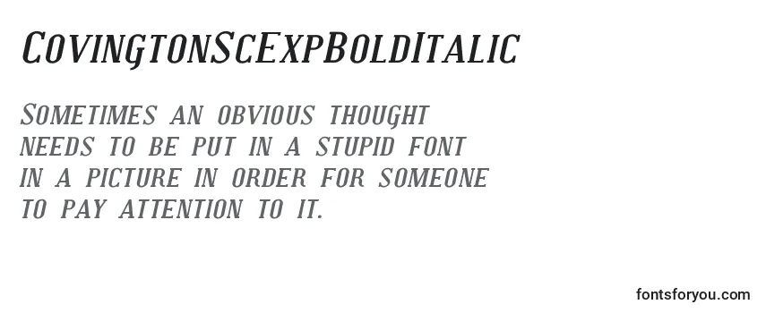 CovingtonScExpBoldItalic Font