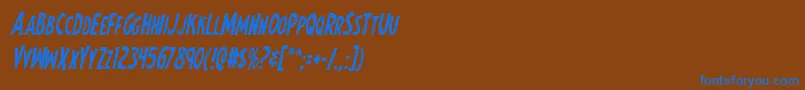 Earthsmightiestcondital Font – Blue Fonts on Brown Background