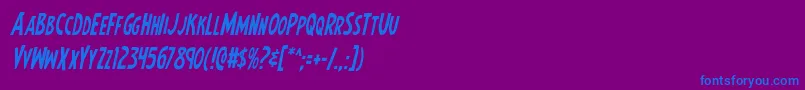 Шрифт Earthsmightiestcondital – синие шрифты на фиолетовом фоне