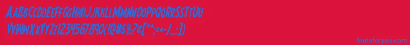 Earthsmightiestcondital Font – Blue Fonts on Red Background