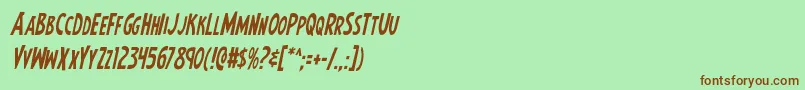 Earthsmightiestcondital Font – Brown Fonts on Green Background