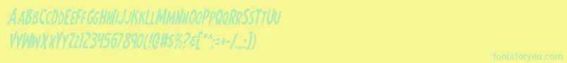 Earthsmightiestcondital Font – Green Fonts on Yellow Background