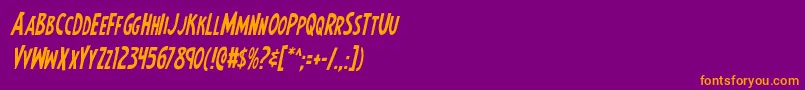 Earthsmightiestcondital Font – Orange Fonts on Purple Background