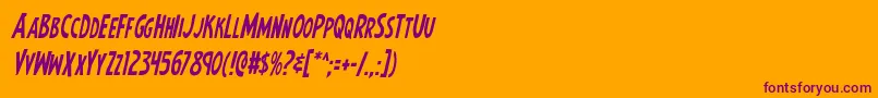 Earthsmightiestcondital Font – Purple Fonts on Orange Background