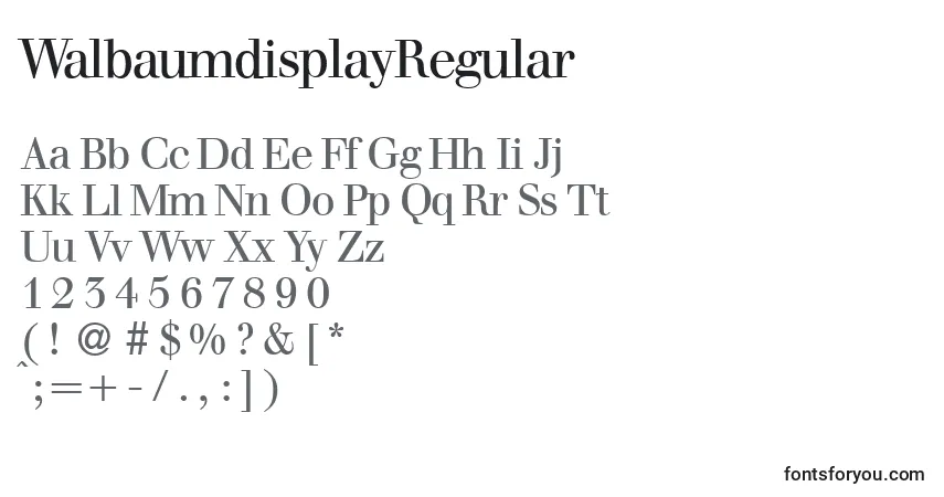 A fonte WalbaumdisplayRegular – alfabeto, números, caracteres especiais