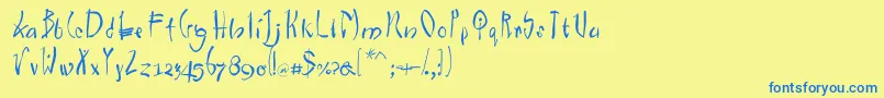 Chinawest Font – Blue Fonts on Yellow Background