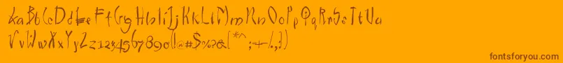Chinawest Font – Brown Fonts on Orange Background