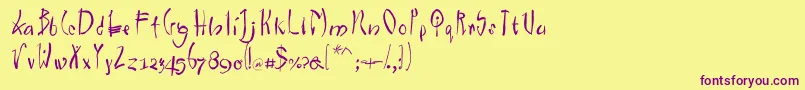 Chinawest Font – Purple Fonts on Yellow Background